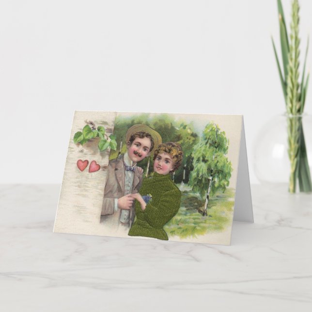 Carte de voeux Victorian Loving Couple (Devant)
