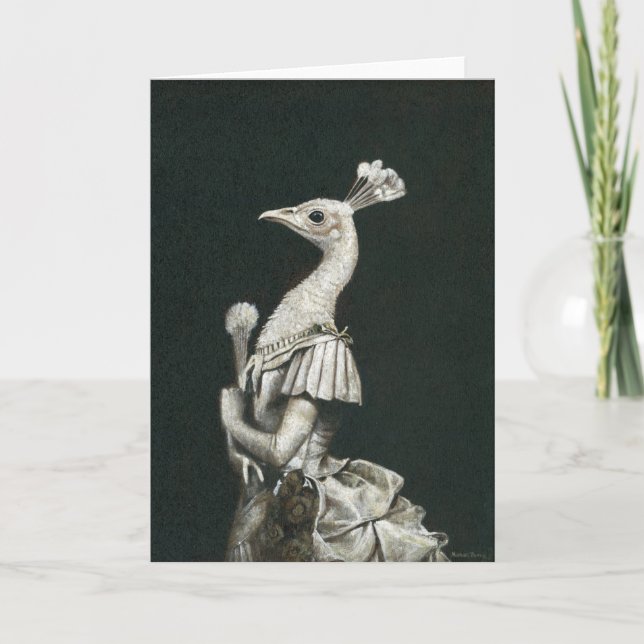 Carte de voeux Victorian Peacock Lady (Devant)