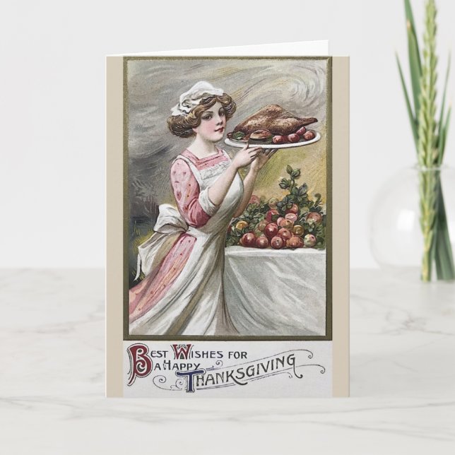 Carte de voeux Victorian Thanksgiving Dinner Dinne (Devant)