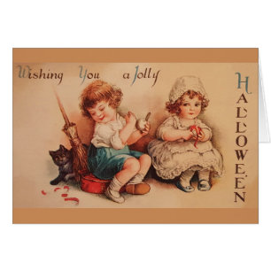 Carte de voeux victorienne de Halloween