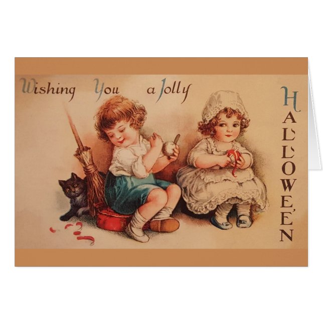 Carte de voeux victorienne de Halloween (Devant horizontal)
