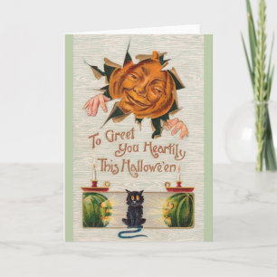Carte de voeux victorienne de Halloween