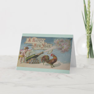 Carte de voeux victorienne de nouvelle année