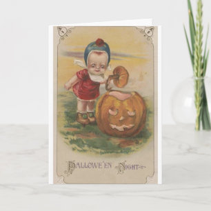 Carte de voeux victorienne d'Halloween