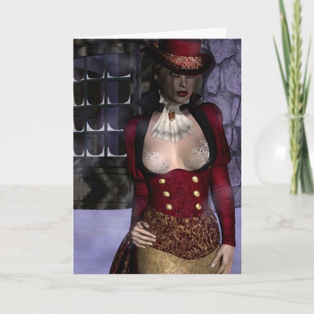 Carte de voeux victorienne d'hiver de filles (Devant)