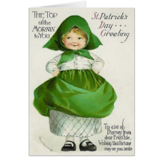 Carte de voeux victorienne du jour de St Patrick