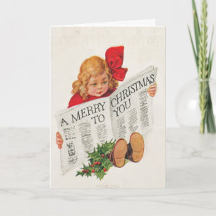 Carte de voeux victorienne vintage de Noël de