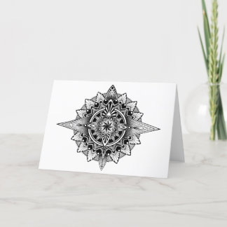 Carte de voeux vide Compass Mandala