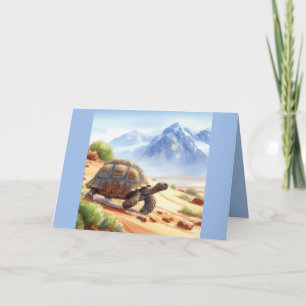 Carte de voeux vierge avec marche de la tortue du 