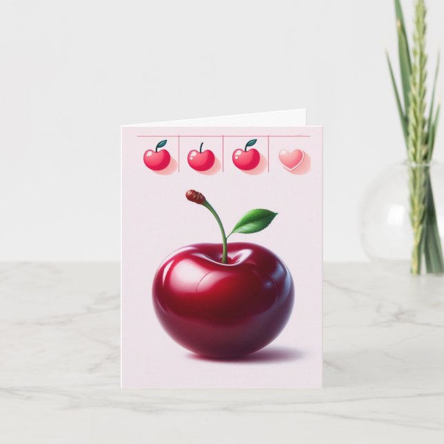 Carte de vœux vierge Cerise Brillante (Devant)