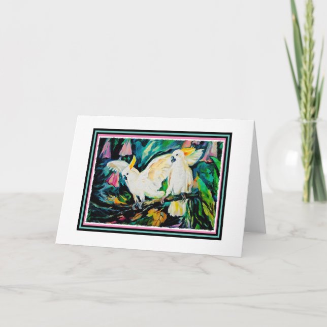 Carte de voeux vierge de cacatoès (Devant)