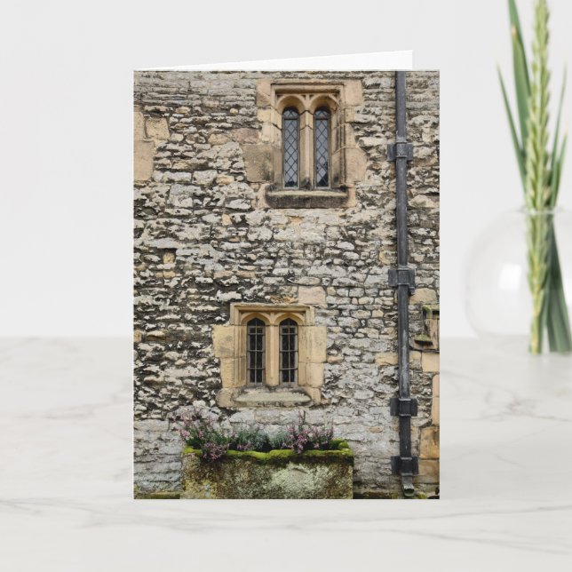 Carte de voeux vierge de fenêtres de Haddon Hall (Devant)