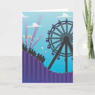 Carte de voeux vierge de montagnes russes