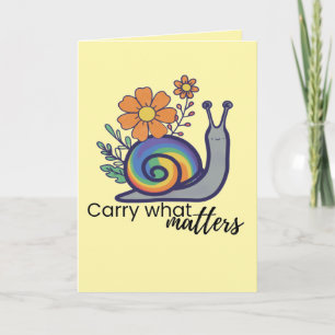 Carte de vœux vierge escargot floral arc-en-ciel m