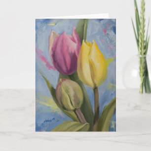 Carte de vœux vierge Fleurs de printemps