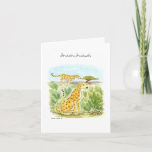 Carte de vœux vierge Forever Friends Deux Guépards