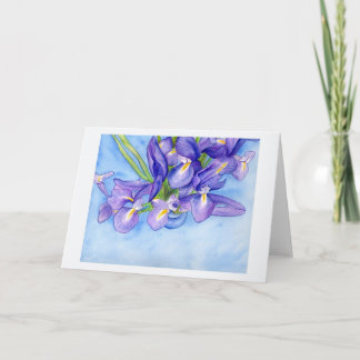 Carte de voeux vierge Iris Vase