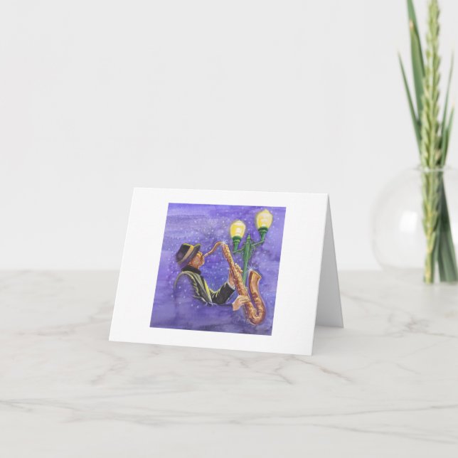 Carte de voeux vierge Jazz guy (Devant)