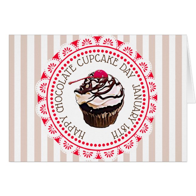 Carte de voeux vierge Jour de Cupcake au chocolat (Devant horizontal)