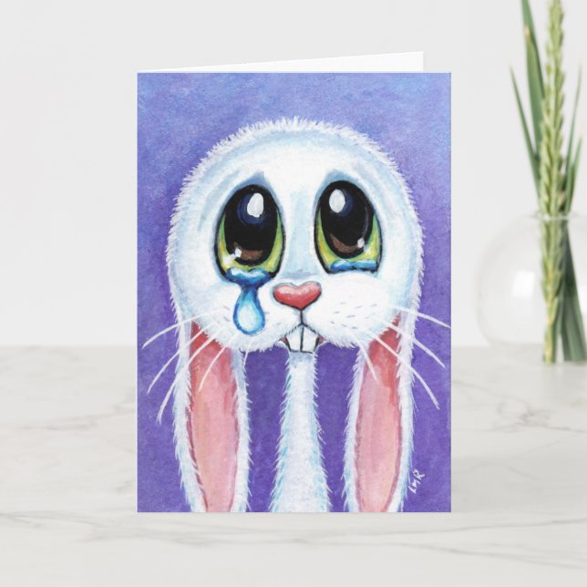 Carte de voeux vierge lapin Tearty (Devant)
