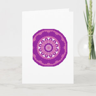 Carte de vœux vierge Mandala Violet et Rose Vibran