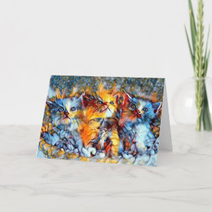 Carte de voeux vierge Mosaic Kittens