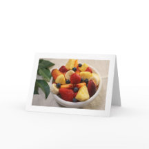 Carte de voeux vierge pliée au bol de fruits