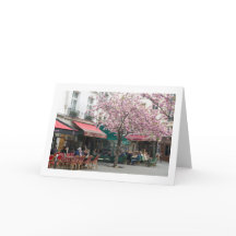 Carte de voeux vierge pliée Spring in Paris