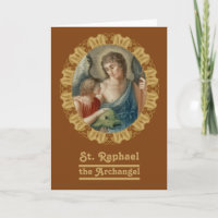 Carte de voeux vierge St Raphael l'Archange (M12)