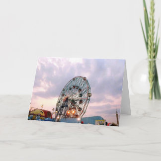 Carte de vœux vierge 'Wonder Wheel au crépuscule'