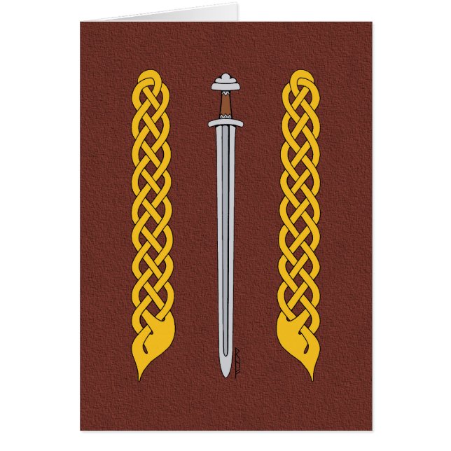 Carte de voeux Viking Sword et Plaitwork (Devant)