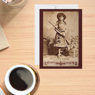 Carte de voeux vintage Annie Oakley Sepia
