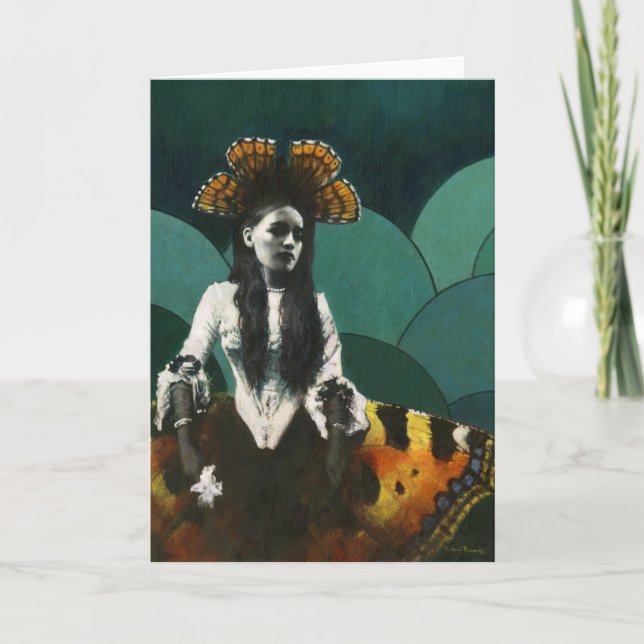 Carte de voeux vintage aux papillons (Devant)