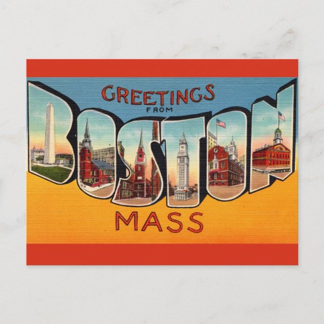 Carte de vœux vintage Boston (Devant)
