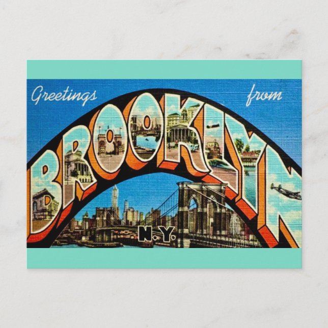 Carte de vœux vintage Brooklyn NY (Devant)