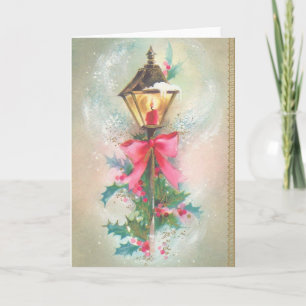 Carte de voeux Vintage Christmas Lamppost