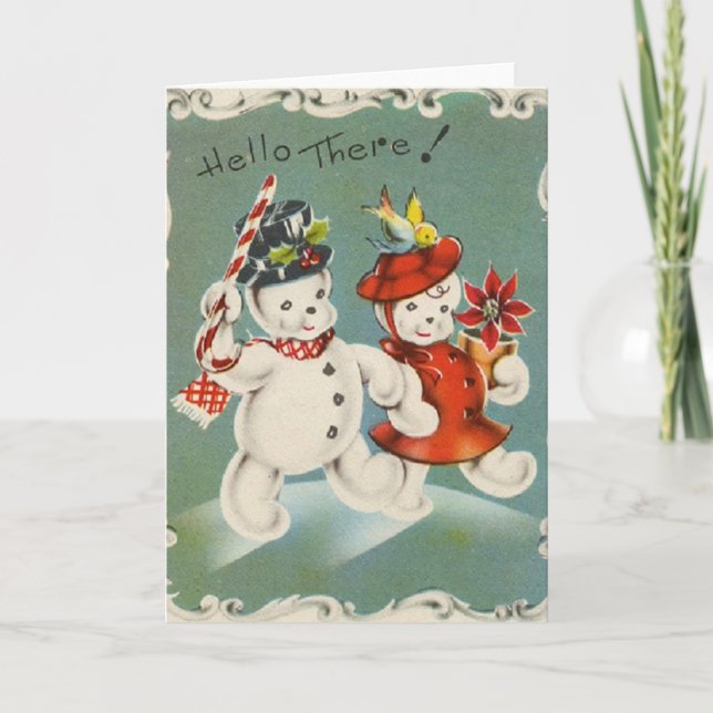 Carte de voeux Vintage Christmas Snowman (Devant)