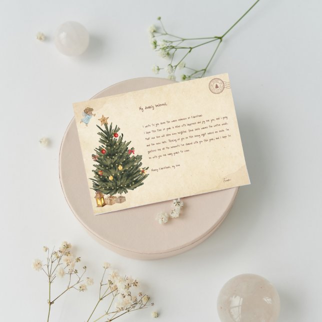 Carte de voeux Vintage Christmas Tree (Créateur téléchargé)