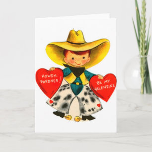 Carte de voeux vintage Cowboy Valentine's Day