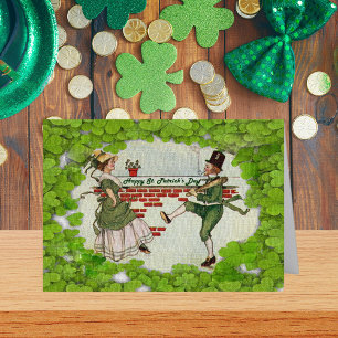 Carte de voeux vintage Dancing Irish Couple, ZSSG