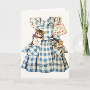 Carte de voeux vintage d'anniversaire de Nana