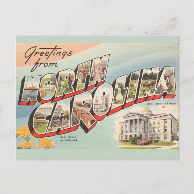 Carte de vœux vintage de Caroline du Nord (Devant)