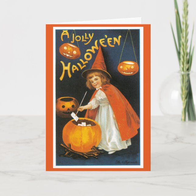 Carte de voeux vintage de Halloween (Devant)