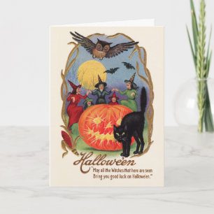 Carte de voeux vintage de Halloween