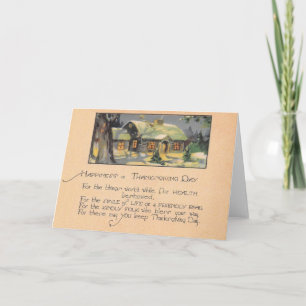 Carte de voeux vintage de Joyeux Thanksgiving