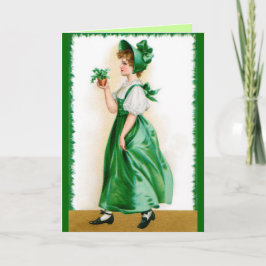 Carte de voeux vintage de St Patricks - fille