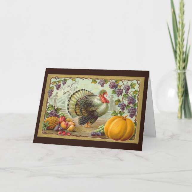 Carte de voeux vintage de thanksgiving (Devant)