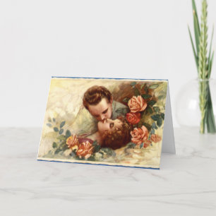 Carte de voeux vintage de Valentine de couples