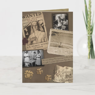 Carte de voeux vintage d'infirmière