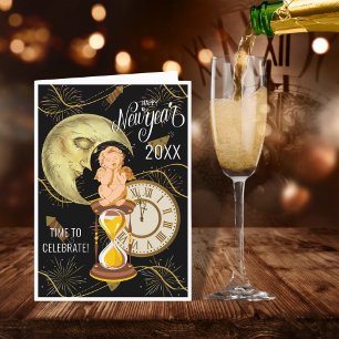 Carte de voeux Vintage du Nouvel An